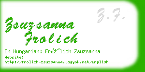 zsuzsanna frolich business card